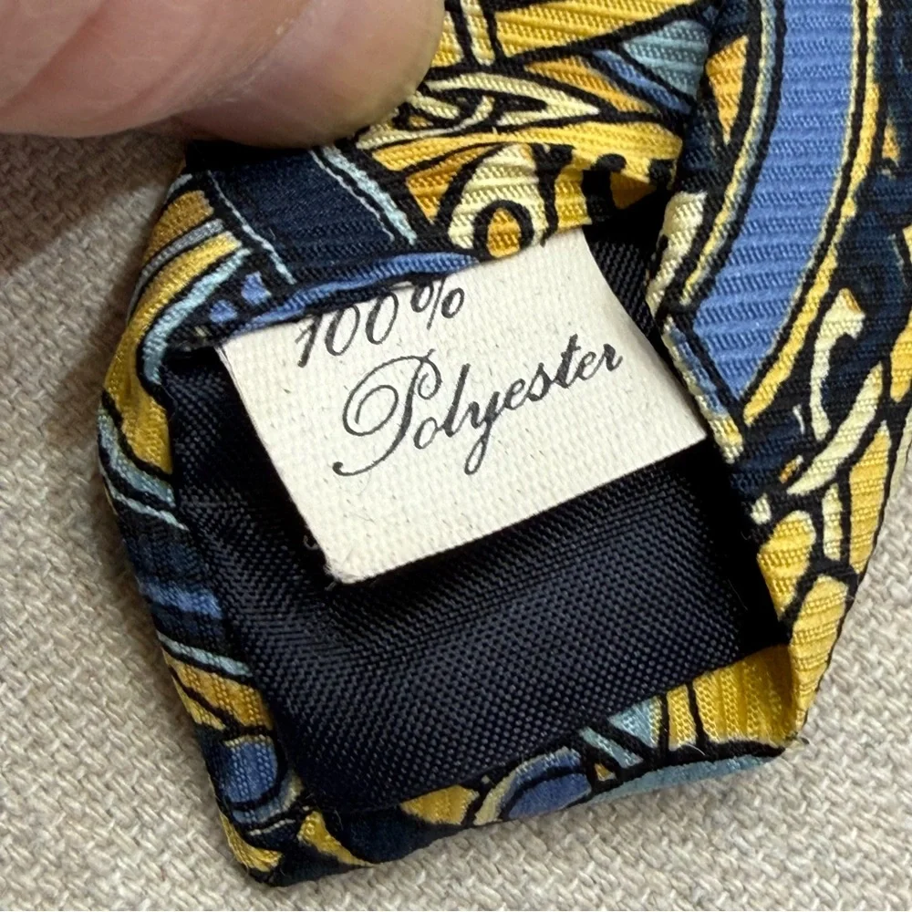 Van Heusen Blue & BSL Blue & Yellow Artistic Ties